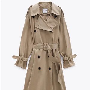 Women Zara belted trench coat